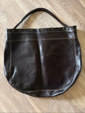 Furla Dark Brown Top-Zip Logo Tote